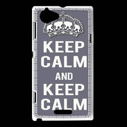 Coque Sony Xperia L Keep Calm Gris