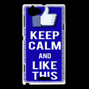 Coque Sony Xperia L Keep Calm Like This Bleu