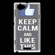 Coque Sony Xperia L Keep Calm Like This Gris