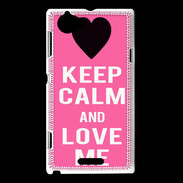 Coque Sony Xperia L Keep Calm Love me Rose