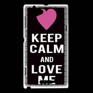 Coque Sony Xperia L Keep Calm Love Noir