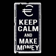 Coque Sony Xperia L Keep Calm Make money Noir