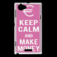 Coque Sony Xperia L Keep Calm Make money Rose
