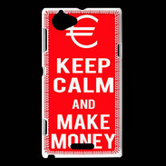 Coque Sony Xperia L Keep Calm Make money Rouge
