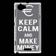 Coque Sony Xperia L Keep Calm Make money Gris