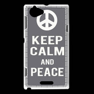 Coque Sony Xperia L Keep Calm Peace Gris