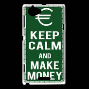 Coque Sony Xperia L Keep Calm Make money Vert