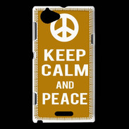 Coque Sony Xperia L Keep Calm Peace Orange