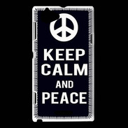 Coque Sony Xperia L Keep Calm Peace Noir