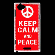 Coque Sony Xperia L Keep Calm Peace Rouge