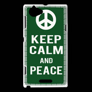 Coque Sony Xperia L Keep Calm Peace Vert