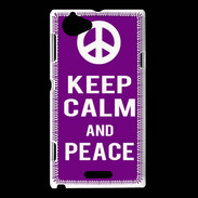 Coque Sony Xperia L Keep Calm Peace Violet