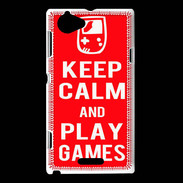 Coque Sony Xperia L Keep Calm Play games Rouge