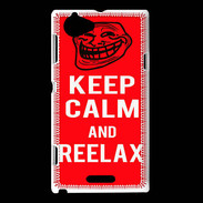 Coque Sony Xperia L Keep Calm Reelax Rouge