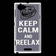 Coque Sony Xperia L Keep Calm Reelax Gris