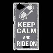 Coque Sony Xperia L Keep Calm Ride on Gris