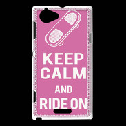 Coque Sony Xperia L Keep Calm Ride on Rose