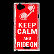 Coque Sony Xperia L Keep Calm Ride on Rouge