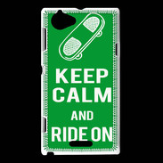 Coque Sony Xperia L Keep Calm Ride on Vert