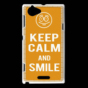Coque Sony Xperia L Keep Calm Smile Orange