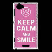 Coque Sony Xperia L Keep Calm Smile Rose