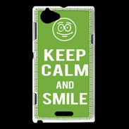 Coque Sony Xperia L Keep Calm Smile Vert