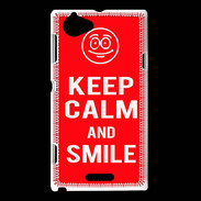 Coque Sony Xperia L Keep Calm Smile Rouge