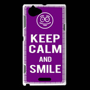Coque Sony Xperia L Keep Calm Smile Violet