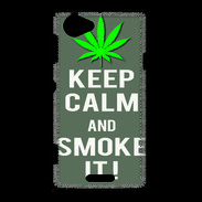 Coque Sony Xperia L Keep Calm Smoke it Gris