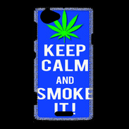 Coque Sony Xperia L Keep Calm Smoke it Bleu