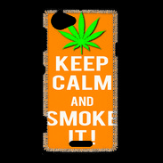 Coque Sony Xperia L Keep Calm Smoke it Orange