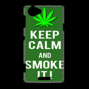 Coque Sony Xperia L Keep Calm Smoke it Kaki