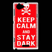 Coque Sony Xperia L Keep Calm Stay dark Rouge