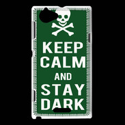 Coque Sony Xperia L Keep Calm Stay dark Vert
