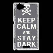Coque Sony Xperia L Keep Calm Stay dark Gris