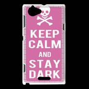 Coque Sony Xperia L Keep Calm Stay dark Rose