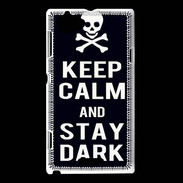 Coque Sony Xperia L Keep Calm Stay dark Noir