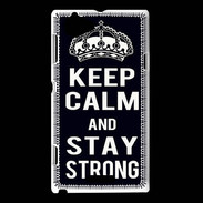 Coque Sony Xperia L Keep Calm Stay strong Noir
