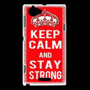 Coque Sony Xperia L Keep Calm Stay Strong Rouge