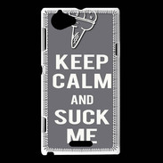 Coque Sony Xperia L Keep Calm Suck me Gris