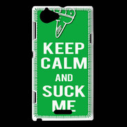 Coque Sony Xperia L Keep Calm Suck me Vert