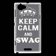 Coque Sony Xperia L Keep Calm Swag Gris