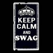Coque Sony Xperia L Keep Calm Swag Noir