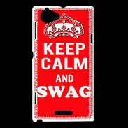 Coque Sony Xperia L Keep Calm Swag Rouge
