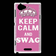 Coque Sony Xperia L Keep Calm Swag Rose