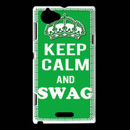 Coque Sony Xperia L Keep Calm Swag Vert