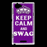 Coque Sony Xperia L Keep Calm Swag Violet