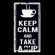 Coque Sony Xperia L Keep Calm Take a cup Noir