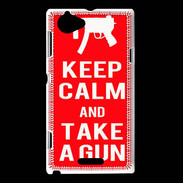 Coque Sony Xperia L Keep Calm Take a gun Rouge