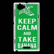 Coque Sony Xperia L Keep Calm Take Banana Vert